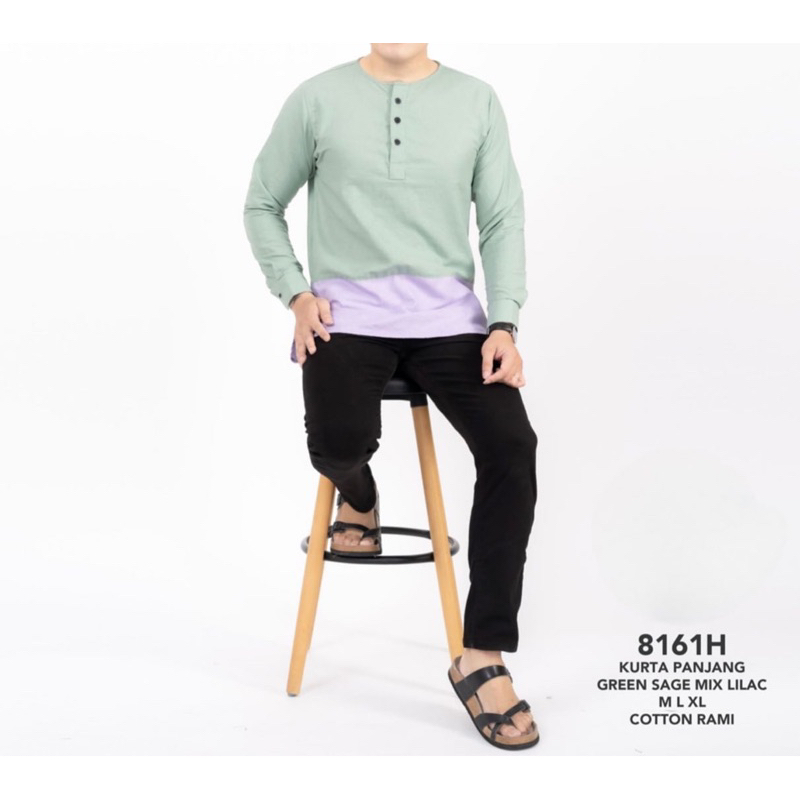 KURTA PREMIUM KOMBINASI SAGE LILAC
