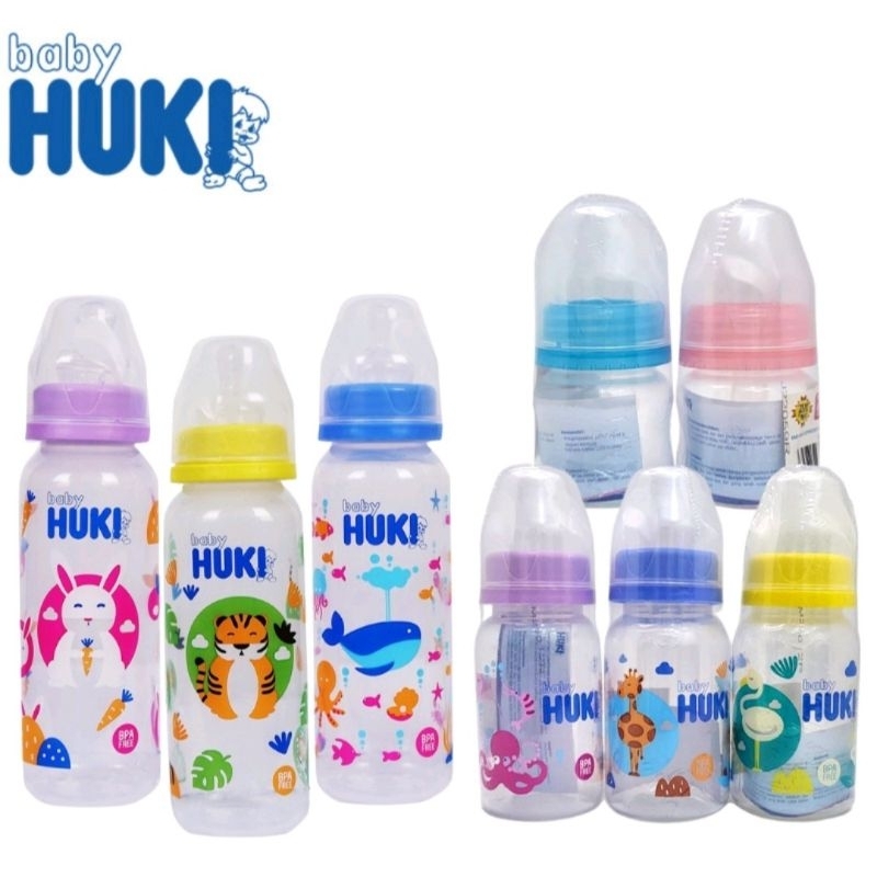 Baby Huki Botol Susu PP SP Round 60 ML 120 ML 240 ML Dot Gepeng Nipple Silicone Orthodontic