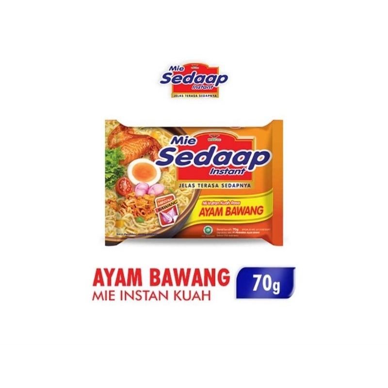 

Mie Sedap Ayam Bawang 70 g / mie sedap kari spesial 75g / sedap goreng