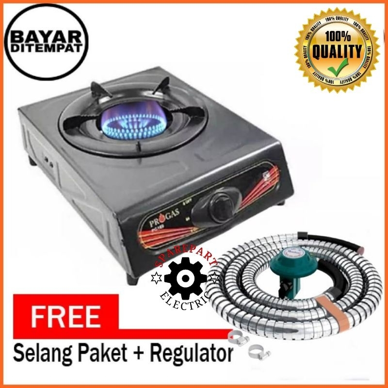 PROMO HEMAT KOMPOR GAS 1TUNGKU + SELANG PAKET REGULATOR 1SET ORIGINAL