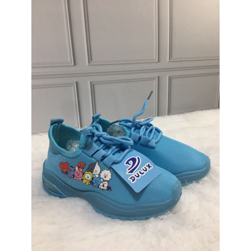 BX-1056D Sepatu Lampu Anak Laki Laki Perempuan Karakter BT21 Merek Dulux Ukuran 25-30