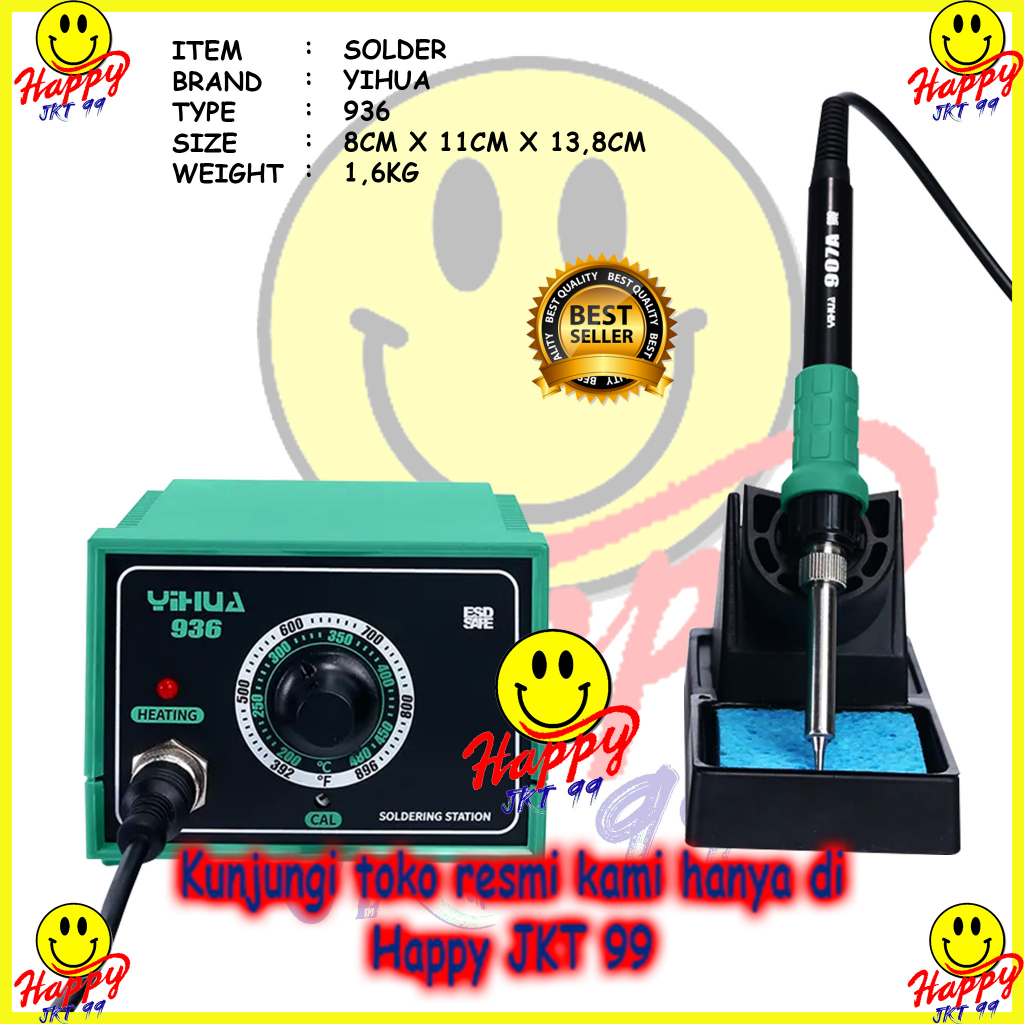 [ HAPPY JKT 99 ] SOLDER STATION YIHUA 936 ORIGINAL YIHUA936 STATION SOLDERING ORIGINAL