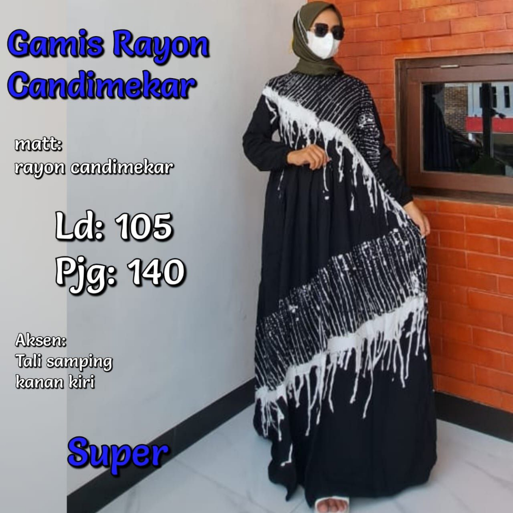 "READY STOK, SIAP KIRIM" GAMIS RAYON CANDI MEKAR #RCM SIZE " L " | MUTIARA | TWILL ORI | REALPICT