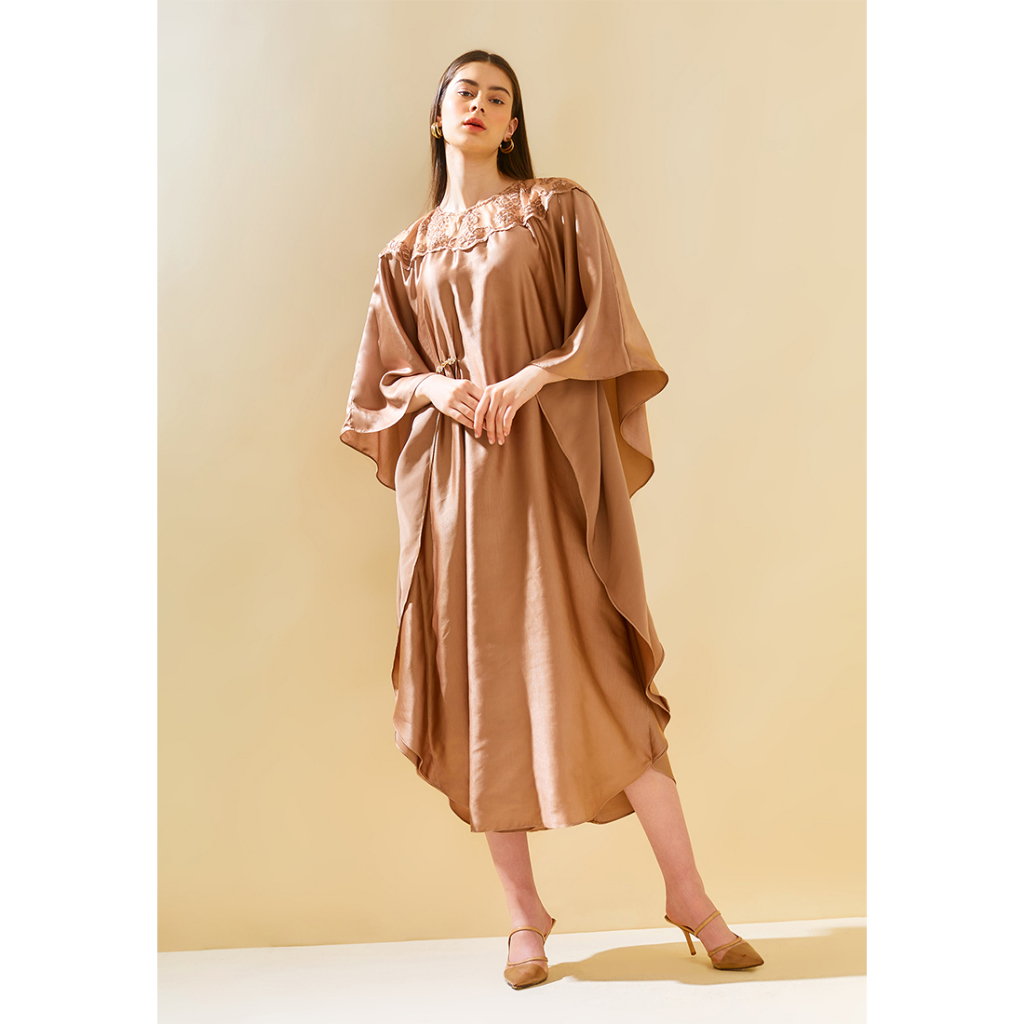 ESYE - Cyra Kaftan | Kaftan Dress Satin Brukat Tile Etnik