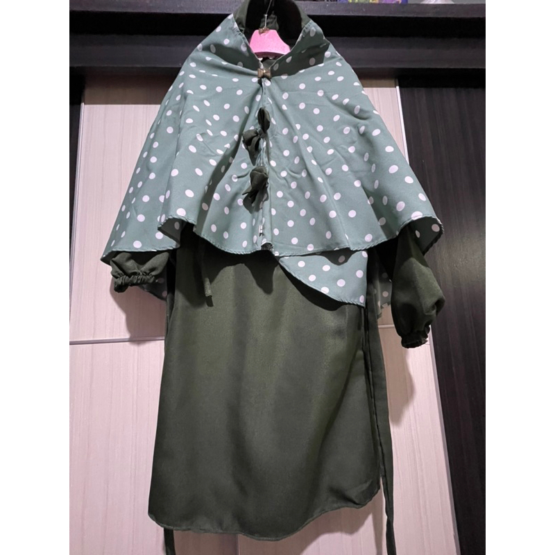 gamis anak polkadot