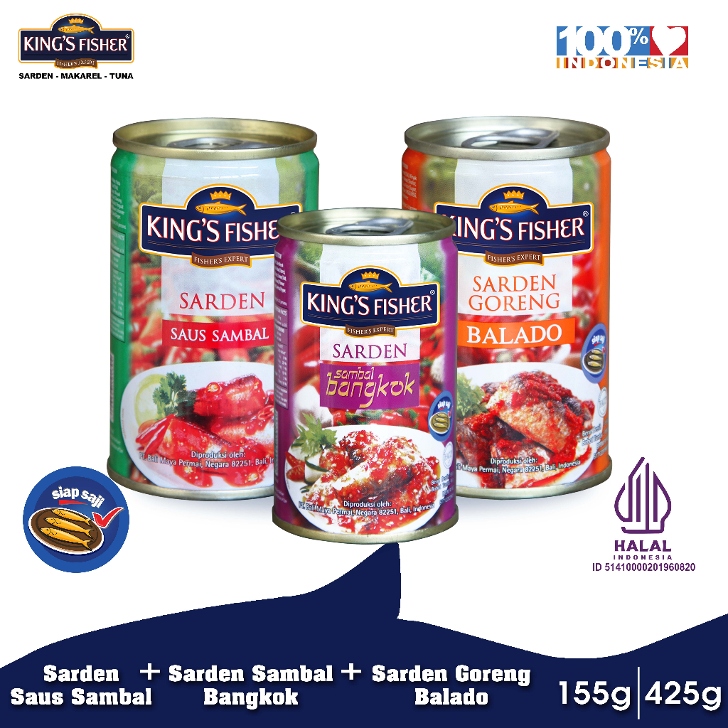 

Paket Sarden 1 sarden sambal balado 425 bangkok 155 King's Fisher