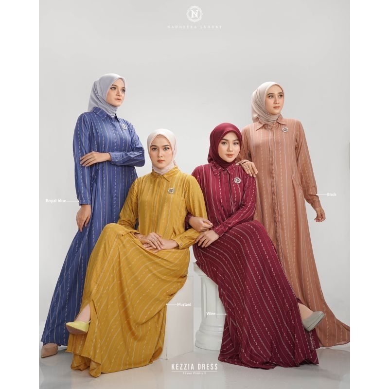 NADHEERA LUXURY Motif KEZZIA DRESS, XXL || Gamis Lebaran Premium / Gamis Lebaran Mewah / Gamis Lebar
