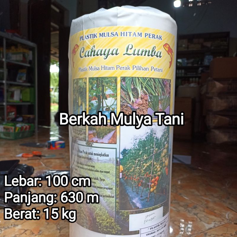 plastik mulsa hitam perak lebar 100cm panjang 630 M cap cahaya lumba berat 15kg