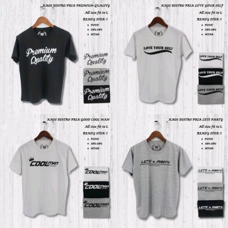 PROMO!! 4PC Kaos Distro Pria  / Kaos Distro / T- Shirt Distro