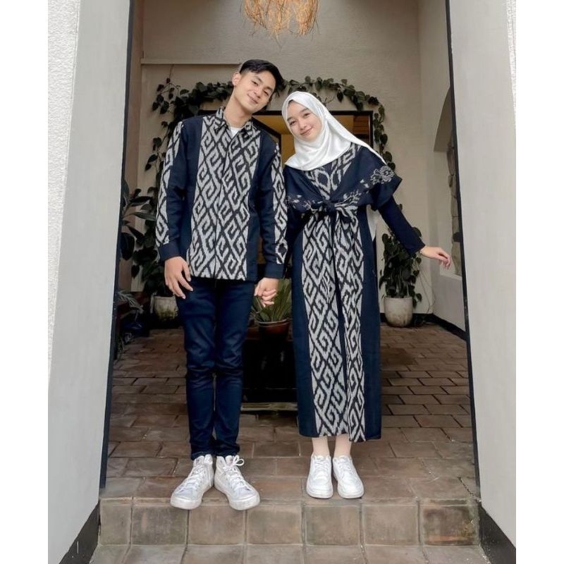 couple tenun-couple etnik-dress tenun dan kemeja tenun- gamis tenun-gamis etnik