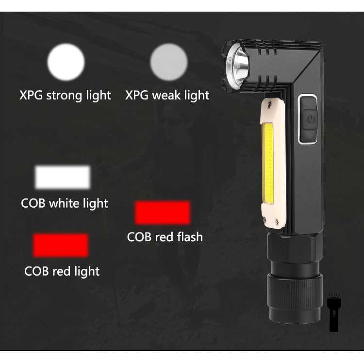 Senter LED Rotatable Head Magnetic Tail XPG+COB 10000 Lumens Dapat Di Isi Ulang