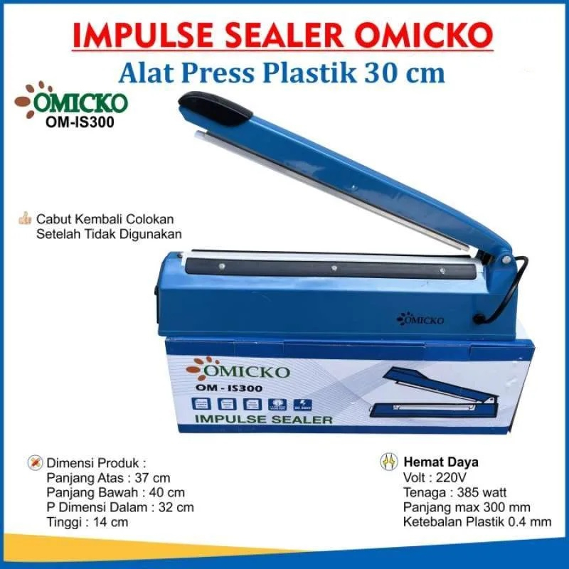 Alat Press Plastik Sealer Makanan Omicko 30 cm Impulse Sealer Omicko