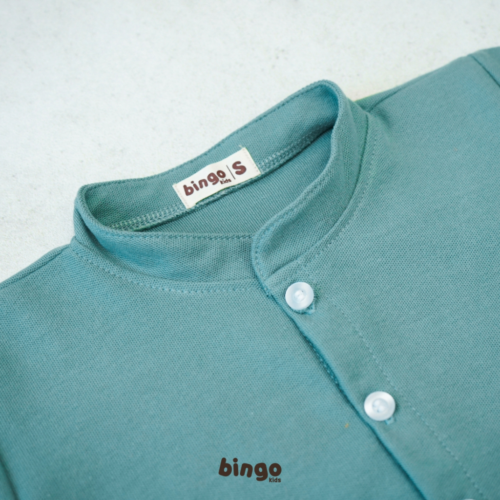 BINGOKIDS | KOKO SHIRT / Koko Pique Anak Balita Batita / Shanghai Shirt 1-5 Tahun Anak Laki Katun Pique Premium Earth Tone Tosca Green Coklat Cinnamon Beige Cream Krem