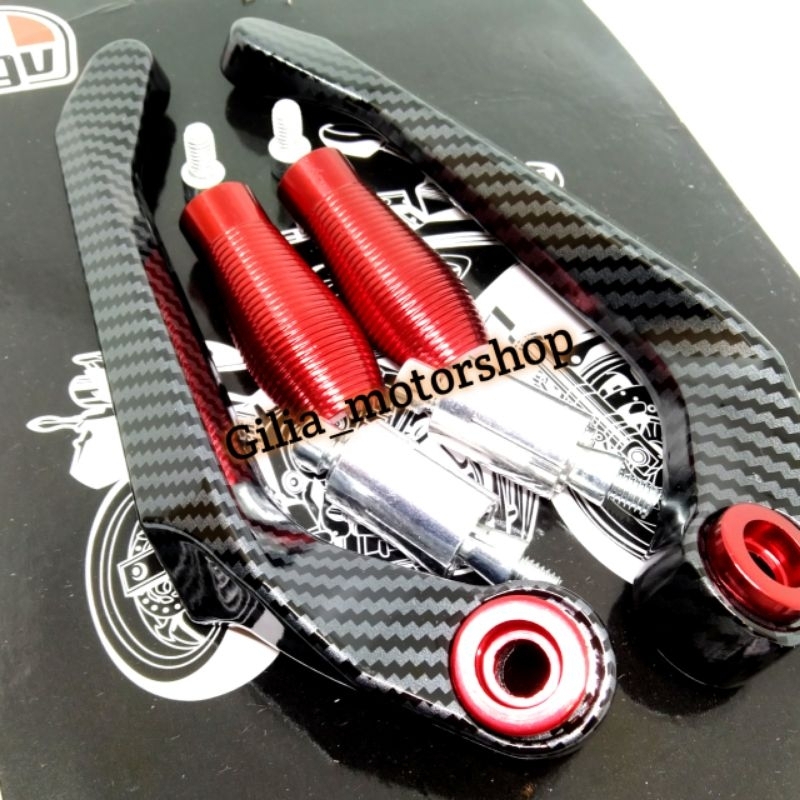 Proguard Handguard Pelindung tangan Carbon Kilap AGV Original Black series Full CNC Universal Motor