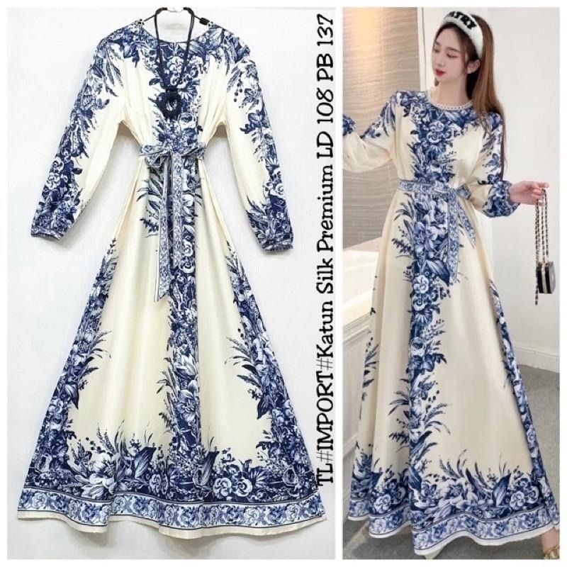 DRESS WANITA MAXI ESTILO ALICE IMPORT BKK BANGKOK