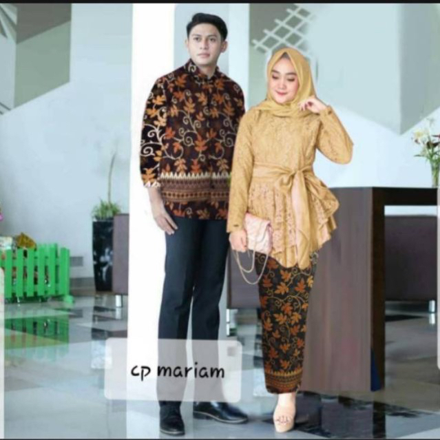 Set Baju Couple Kebaya Batik Safitri Pria Wanita Populer