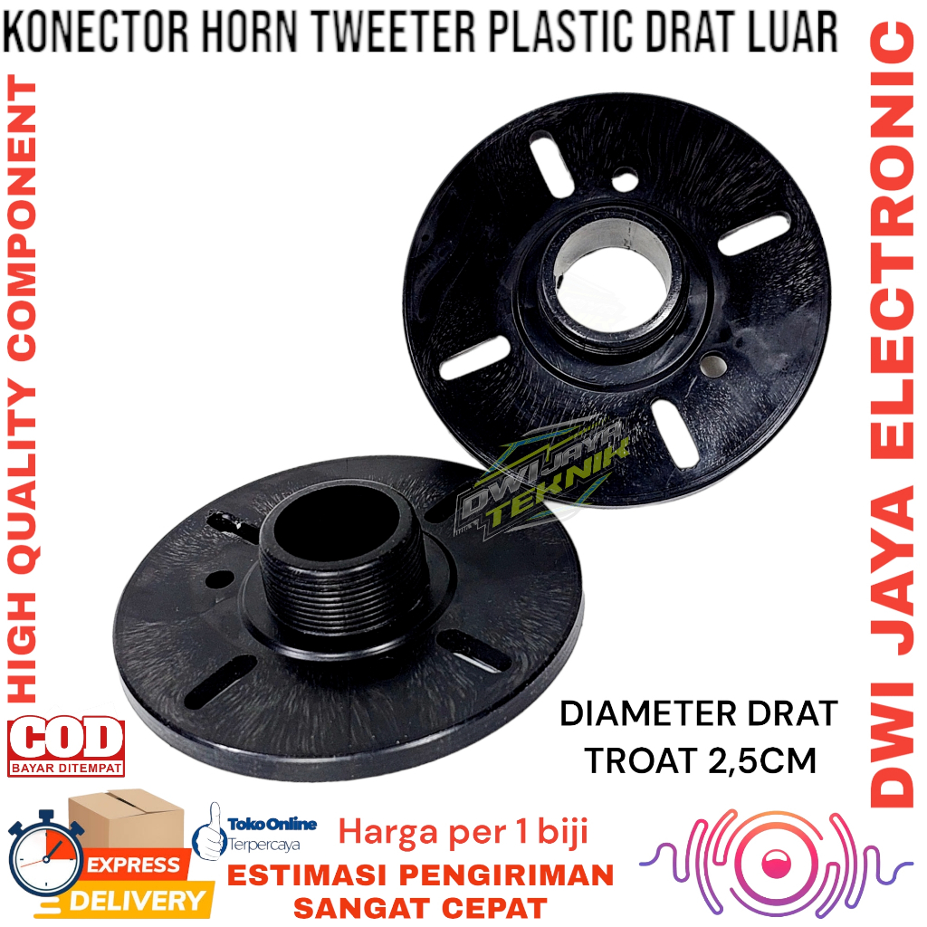 KONEKTOR HORN TWEETER  connector sambungan horn tweeter plastik drat luar