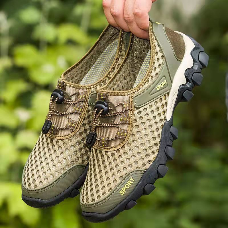 Leedoo Sepatu Hiking Pria Kasual Sepatu Sneakers Sepatu Gunung Outdoor Adventure Touring Shoes MH205 Army