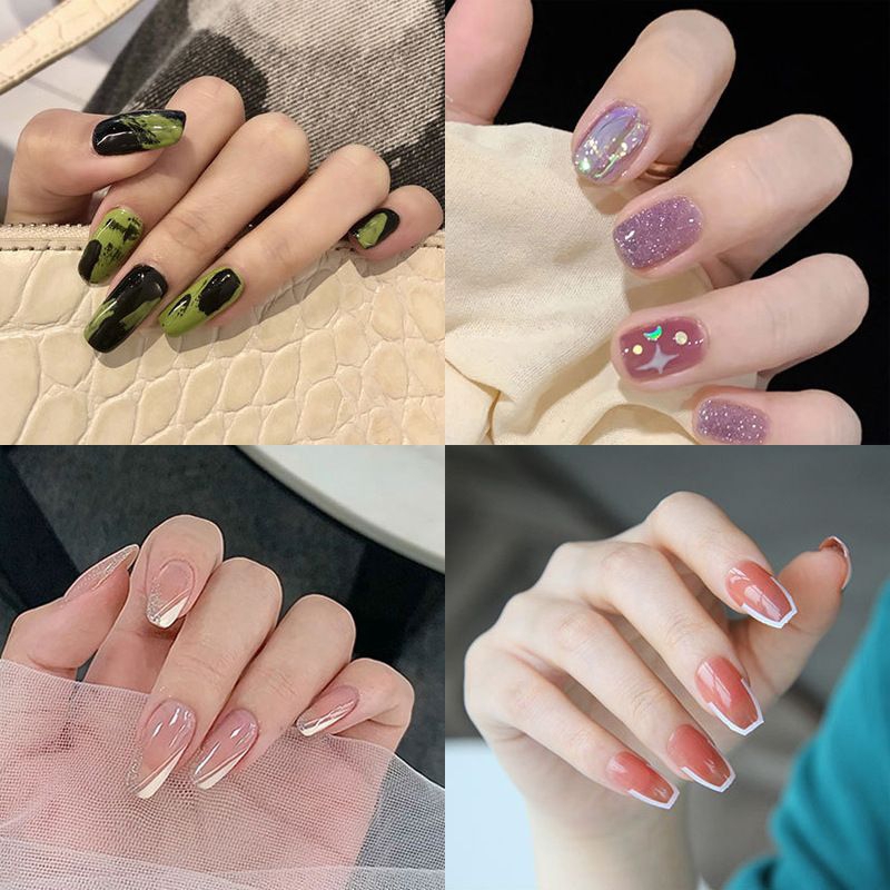 kuku palsu isi 24 pcs/set kuku sudah ada lem cair tahan air nails art part 1