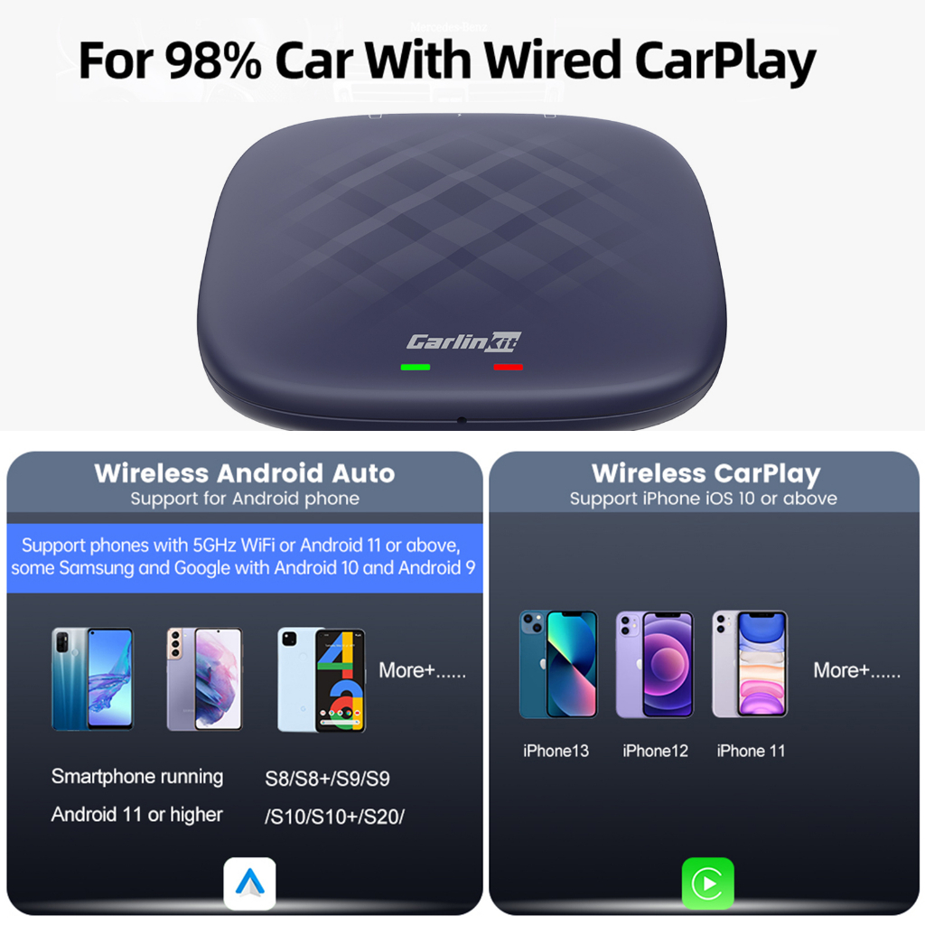 CarlinKit CarPlay Ai Box Plus 8GB + 128G Android 12 Wireless Android Auto Netflix YouTube TV Box IPTV GPS WiFi