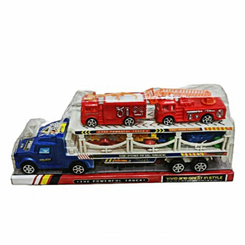 SET MAINAN MOBILAN KONSTRUKSI POWER TRUK MOTIVITY ANGKUT 4 MOBIL KECIL