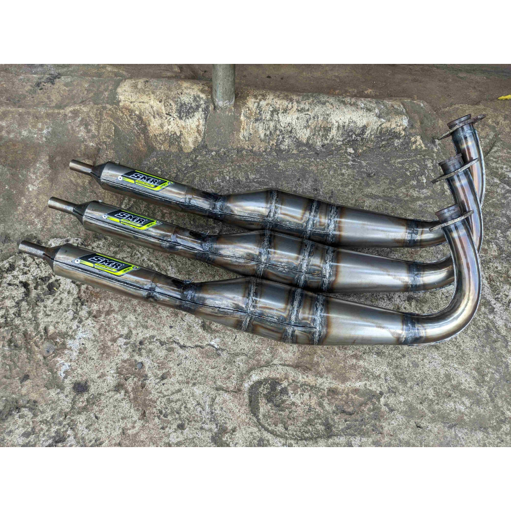 Knalpot SMR RX King Kolong 3v3 Full Garapan Plat Karat Leher Plepet
