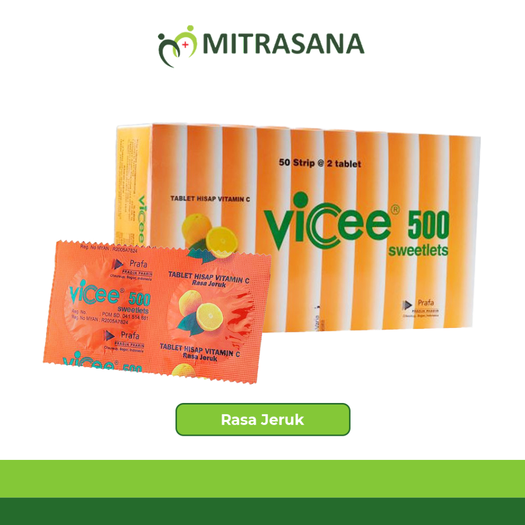 VICEE Vitamin C Rasa Grape, Orange &amp; Strawberry 50 STP @2 TAB