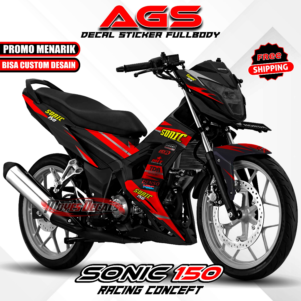 ( ANTI LUNTUR ) decal sonic 150 stiker motor honda sonic 150 r polosan stiker full body decal full b