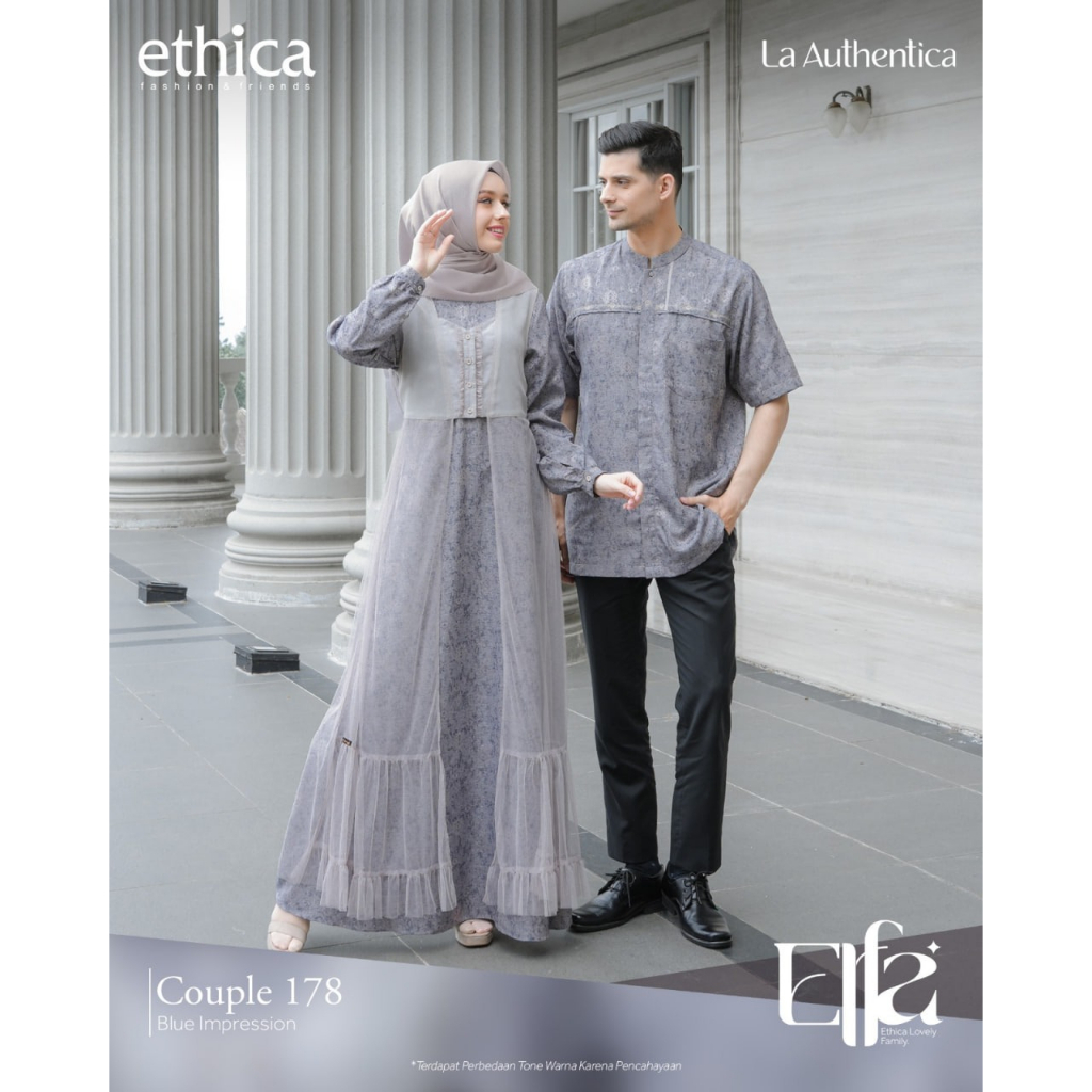COUPLE ETHICA 178 BLUE IMPRESSION GAMIS KAGUMI 295 & KOKO KAHFI 283