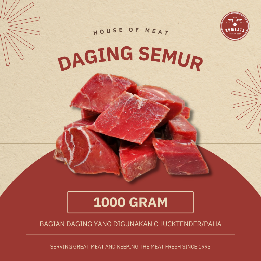 

Daging Semur Rendang Frozen Beef Import 1000 Gram 1kg Halal