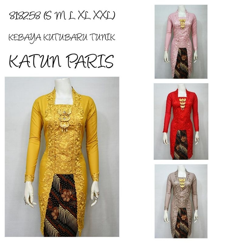 Indah KEBAYA KUTUBARU TUNIK LENGAN PANJANG BORDIR SENADA KATUN PARIS KEBAYA WISUDA KEBAYA KATUN KEBA