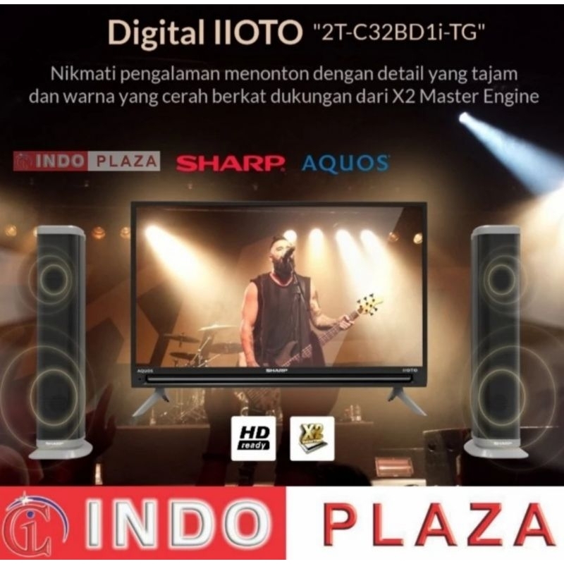 TV SHARP 32 Inch Digital + Speaker Tower 2T-C32BD1i  (LUAR MEDAN)