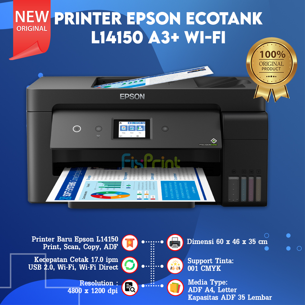 Printer Epson L14150 A3+ Multifungsi Wi-Fi Duplex Printer A3 Orignal