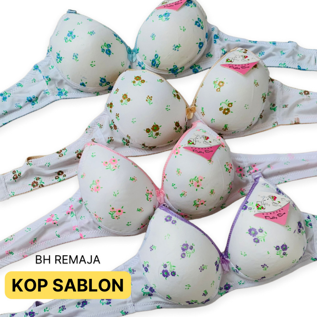 Bra BH Tanpa Busa Pink Putih