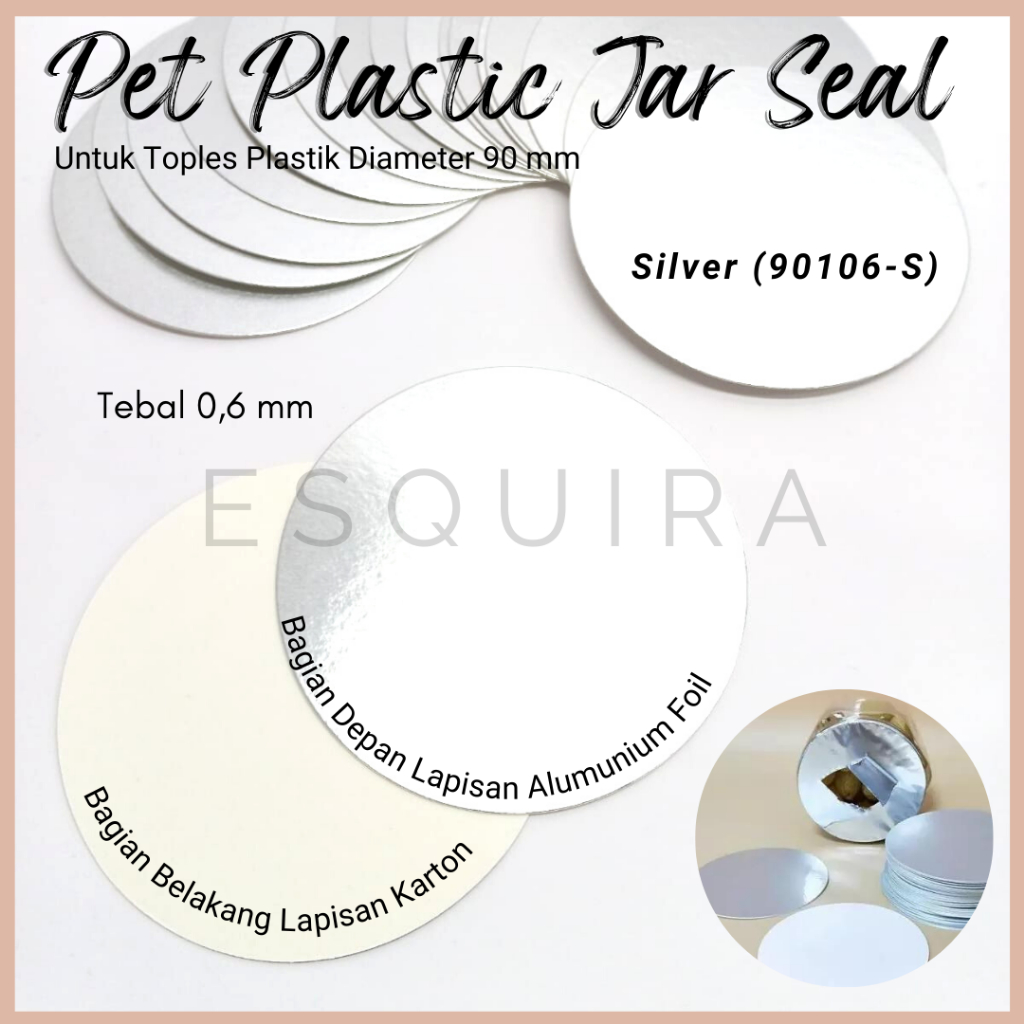 PET Plastic Jar Cap / Toples Seal /  25 pcs / 90106-S