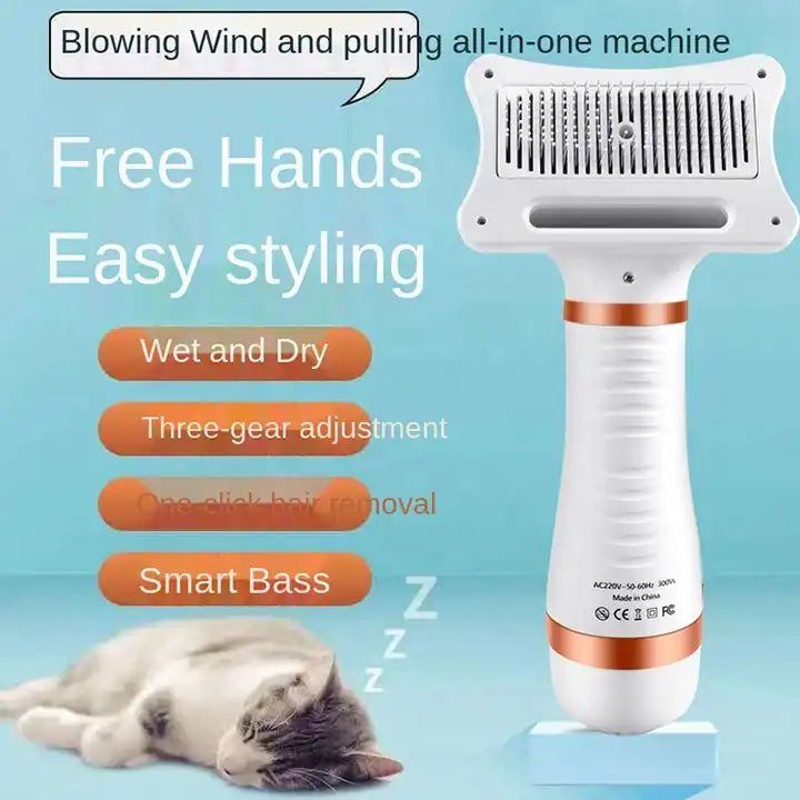 Pet Grooming Dryer Pengering Bulu Anjing Kucing Sisir Perawatan Peliharaan Hair Dryer Hewan 2 In 1