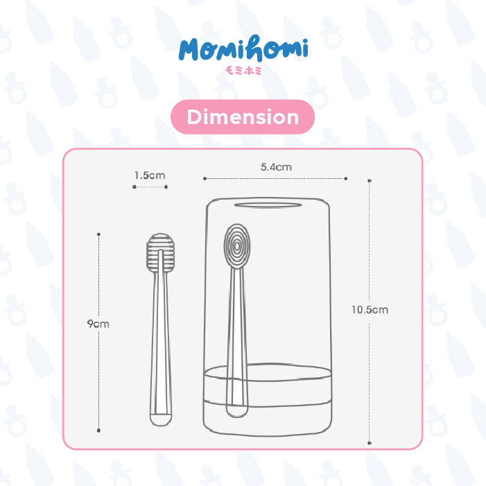 MOMI HOMI Baby Oral Care Pembersih Mulut 02 Bayi Silikon Set Sikat Lidah Bayi &amp; Sikat Gigi Bayi 2in1 Silicone Tootbrush