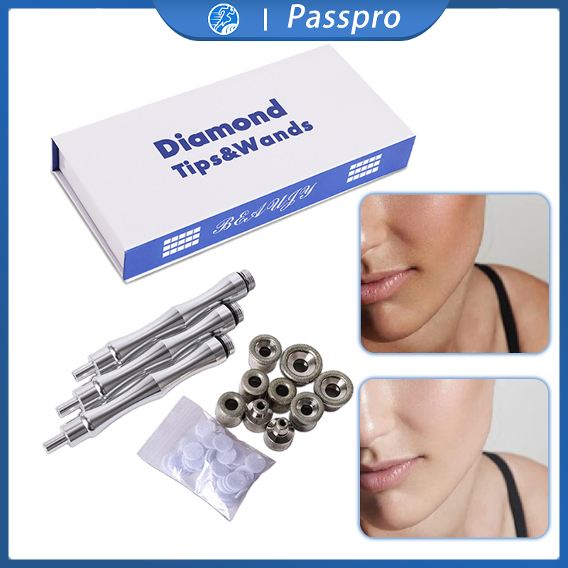 3 Tips 9 Wands Sparepart Diamond Microdermabrasi Micro Diamond Dermabrasi Peeling Alat Dermabrasi Wa
