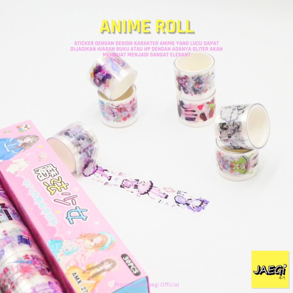 

JAEGi - Sticker Aesthetic Roll Tape Karakter Anime Roll Edition
