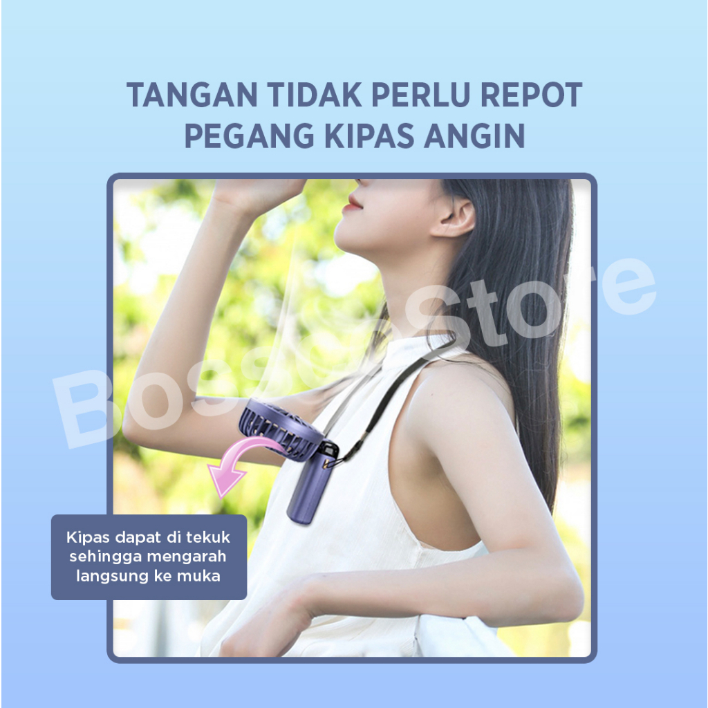 Kipas Angin Kecil Portable 10000 mAh Display Digital LCD gantung di leher taruh di meja dapat dilipat bisa aromaterapi kipas angin mini garansi resmi premium berkualitas kipas angin kencang baterai tahan lama batere tahan lama kipas angin leher neck fan