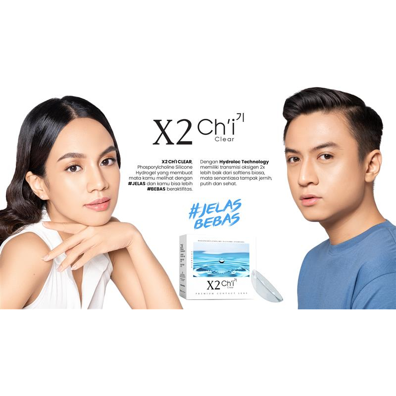 SOFTLENS X2 CHI CLEAR/BENING SILICONE HYDROGEL UKURAN MINUS (-0.50 s/d -10.00)