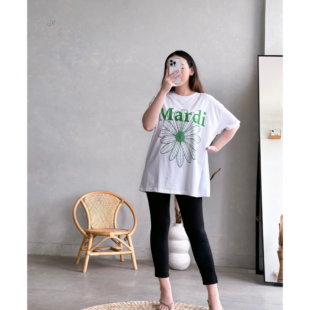 INFINITEE Kaos Wanita Ukuran Jumbo Bahan Katun Motif Terkini 120