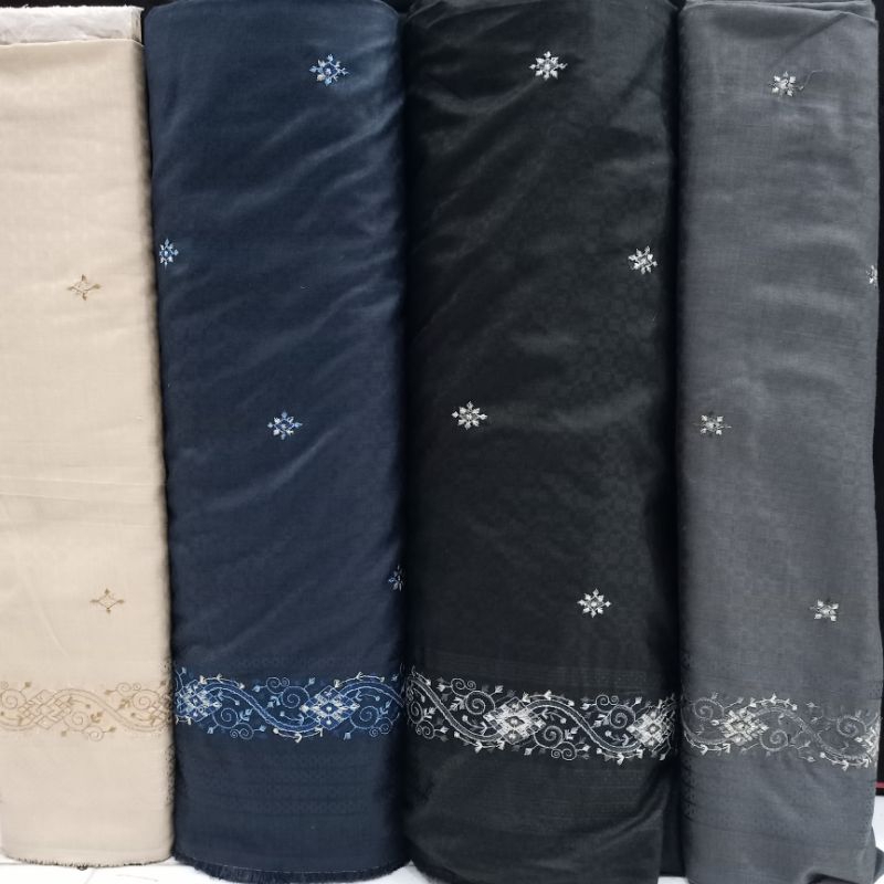 Kain Katun Bordir Motif / Kain Hem, Kemeja / Lebar 150cm