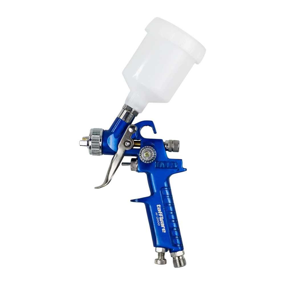 Taffware Professional Spray Gun Nozzle HVLP Airbrush - H-2000 sepet cet motor mobil kayu kapasitas cairan 125 ml  Bobot yang Ringan