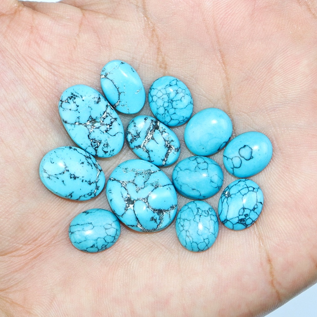 Natural Batu Akik Pirus Blue Turquoise Motif