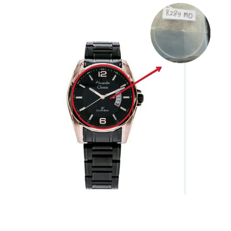 kaca jam tangan pria Alexander Christie 8289Md sizecowok original