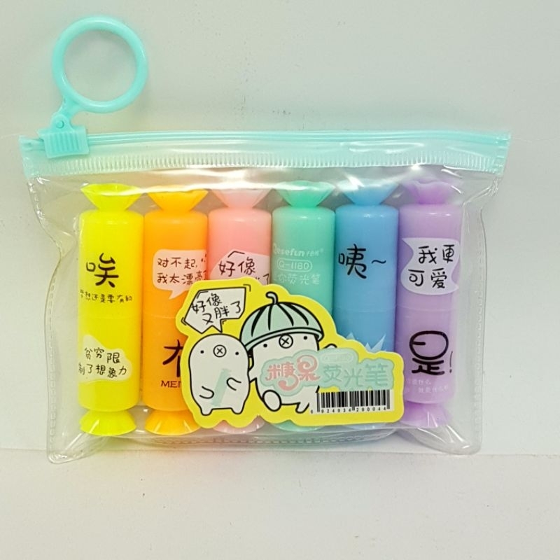 

Stabillo Set Bentuk Permen Qesefun Q-1180 / Highlighter Set Bentuk Permen