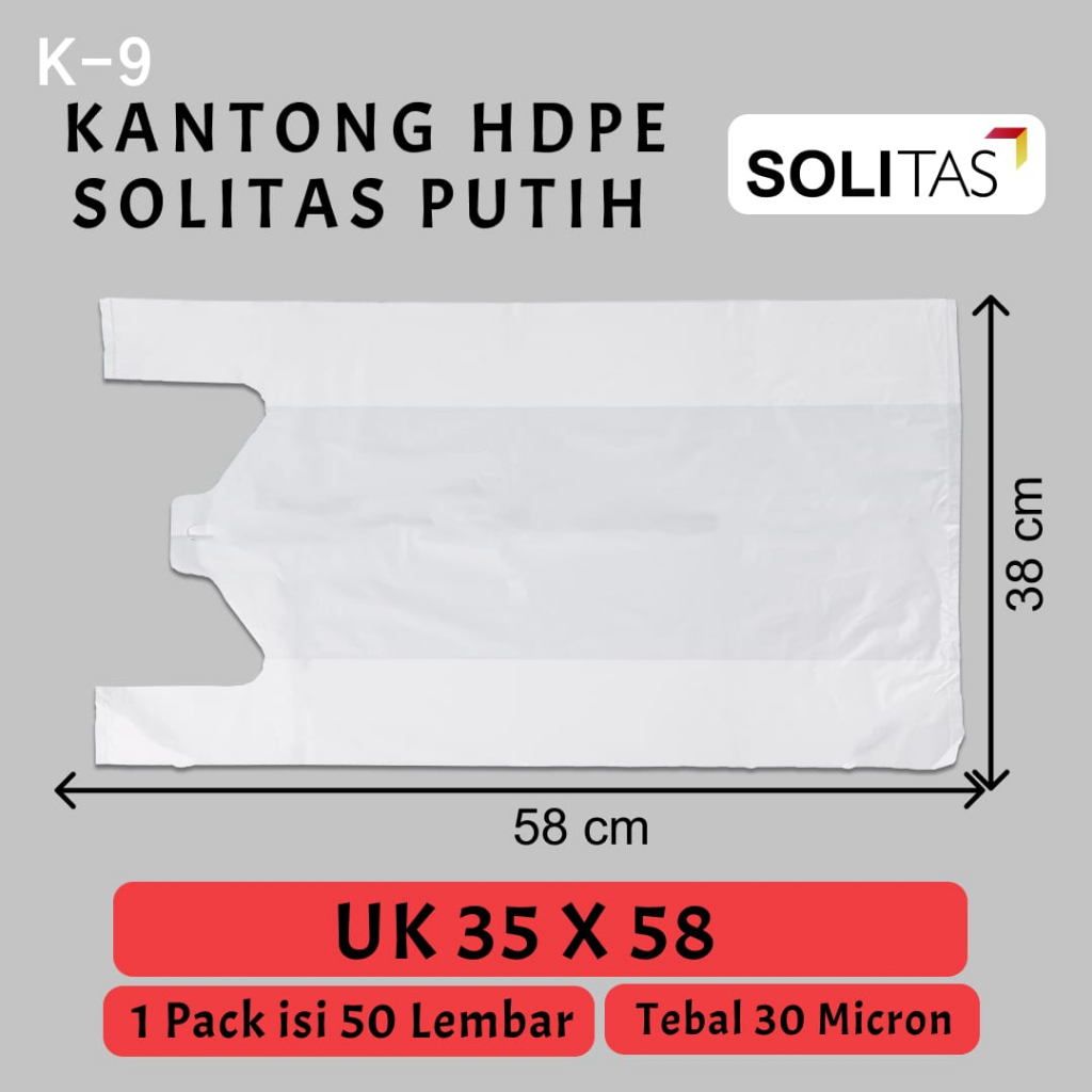 Kantong Plastik Kresek Putih Susu Tebal UK 35x58 HDPE