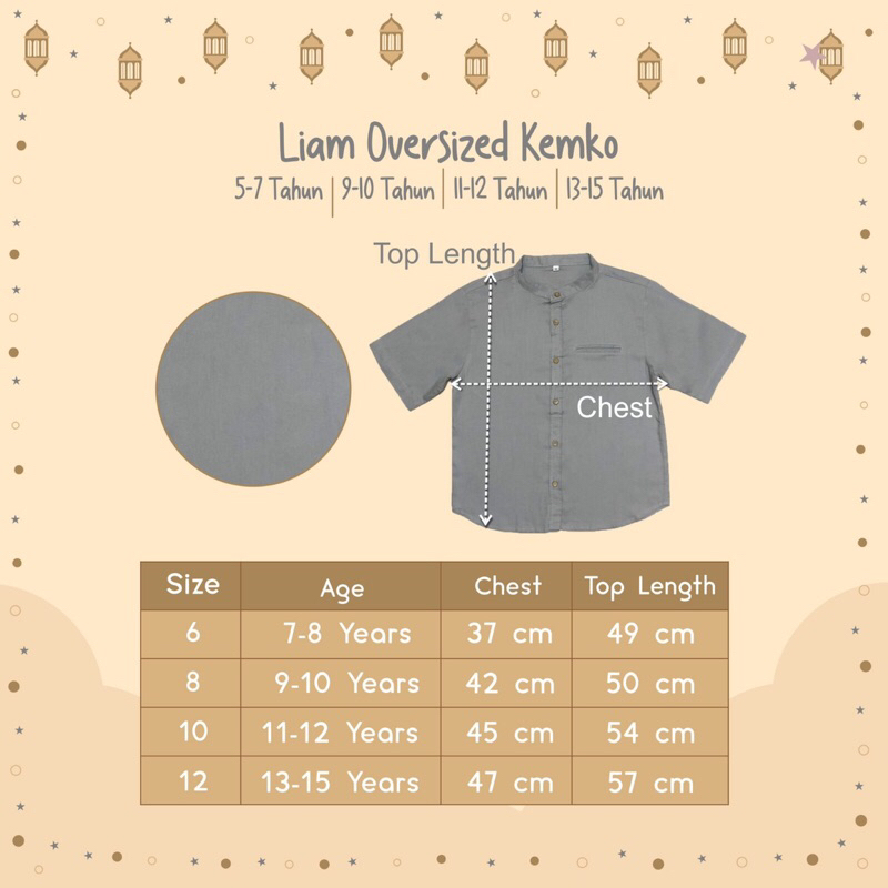 [READY] Liam Oversize Kemko (kemeja pendek anak laki)