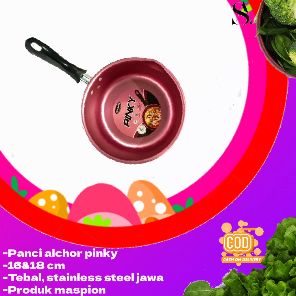 Panci susu mie Alcor Pinky Anod - Pink panci rebus panci mie panci kuah gagang pink merah muda lucu